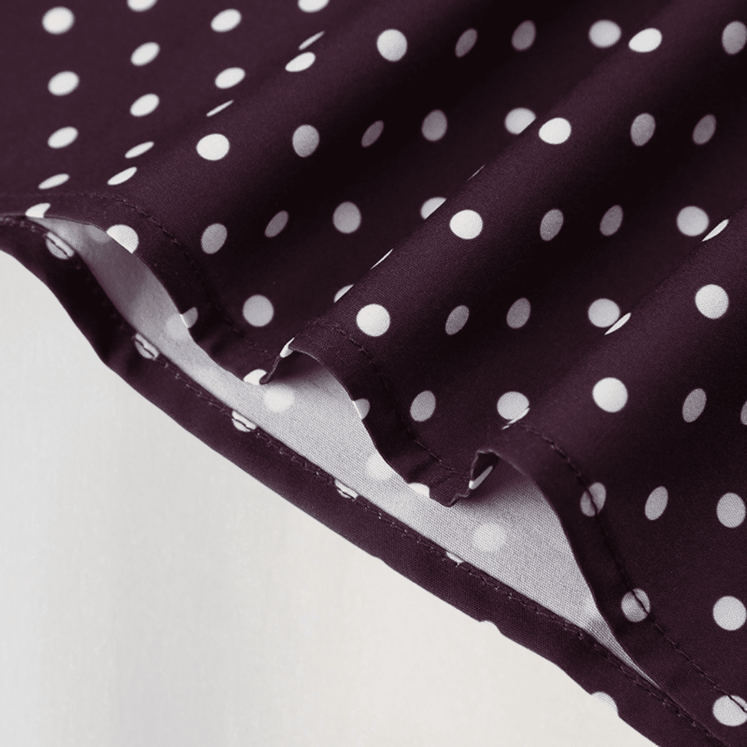Marina Polka Dot Mini Dress – Sweetheart Neckline in Chocolate Brown