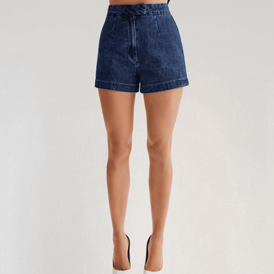 Lennox Denim Set – 2-Piece Vest & High-Waist Shorts with Vintage Finish